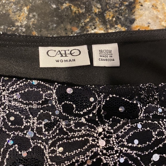 X womens Cato black stretch 3/4 sleeve sparkles plus size party top 18/20W - Picture 4 of 4